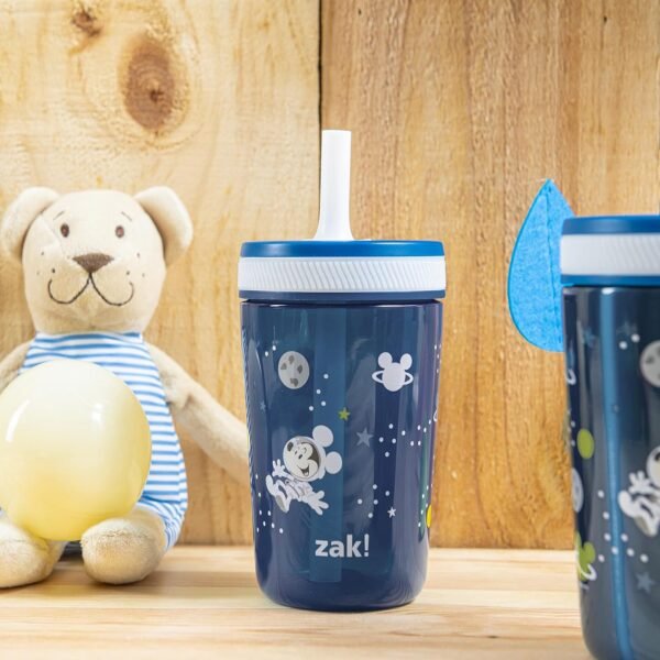 Zak Designs Disney Mickey Mouse Kelso Tumbler Set, Leak-Proof Screw-On Lid with Straw, Bundle for Kids Includes Plastic and Stainless Steel Cups with Bonus Sipper (3pc Set, Non-BPA)15 fl oz. - Image 3