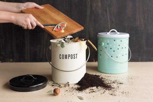 Now Designs Vintage Compost Bin, Ivory - Image 7