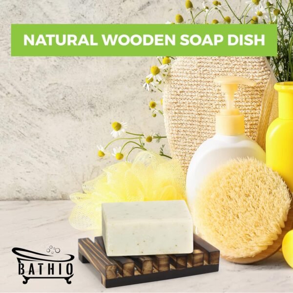 Self-Draining Wooden Soap Tray - Keep Your Soap Dry & Mess-Free with Soap Saver Holder - Eco-Friendly, Waterproof, Self-Draining Soap Holder for Bar Soap, Sponges, and Dish-Cleaning Balls - Image 6