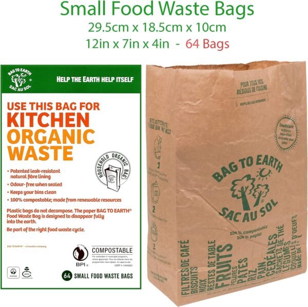 -Kitchen Food Waste Bag, Set of 2 - Compostable, Leak-Resistant, 3.0 Gallons, 60 Count - Image 7