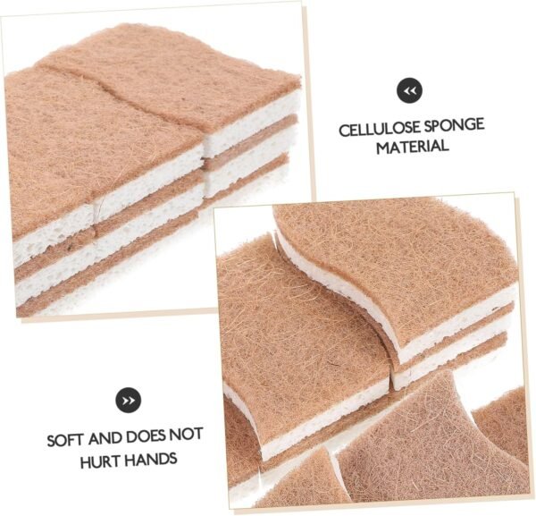 TIDTALEO 9pcs Kitchen Dish Sponge Wok Sponge Dishwashing Scrubber Natural Dish Sponge Dish Scrub Sponges Dishwashing Sponges Natural Kitchen Sponges Kitchen Cleaning Sponges Work on Sisal - Image 8