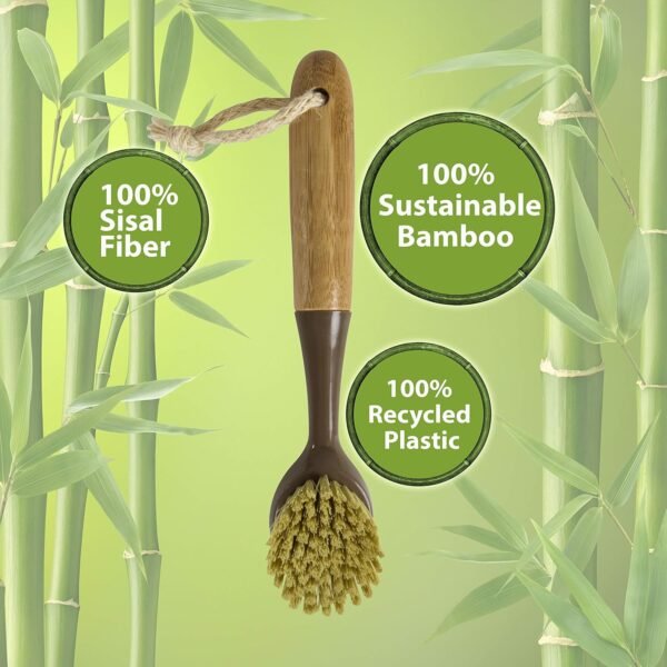 Bamboo Naturals Dish Scrubber Kitchen Brush, 2 Count - Image 6