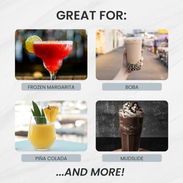 A Bar Above Stainless Steel Straws for Frozen Drinks & Boba Tea – 6 Short & 6 Long Metal Straws Reusable Set w/Straw Cleaner Brush – Reusable Straws for Drinking & Stirring – Cocktail Straws - Image 4