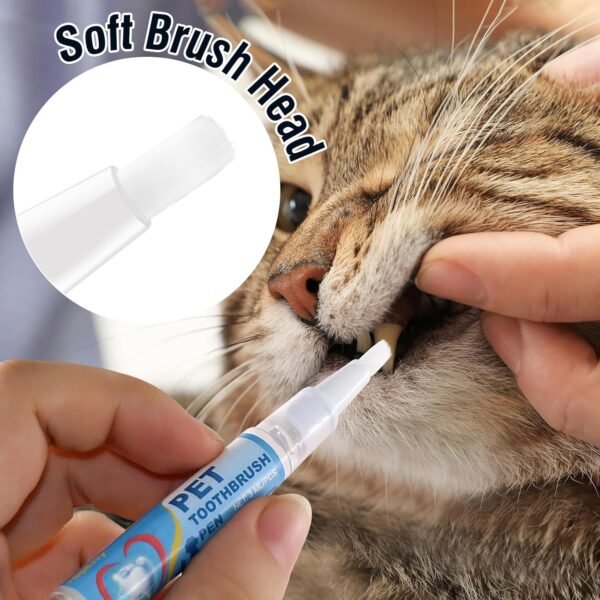 3PCS Pet Toothbrush Pen,Teeth Brightening Pen for Dog-Pet Dog/Cat Teeth Cleaning Pen for Dental Care,Dogs Cats Natural Plants Tartar Remover Tool - Image 6