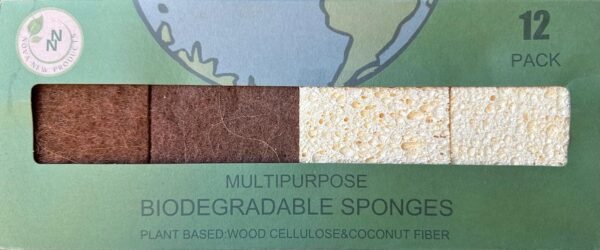 Biodegradable Kitchen Sponges 12-Pack - Natural Coconut Fiber & Cellulose, Eco-Friendly, Non-Scratch, Highly Absorbent Cleaning Sponges - Image 5