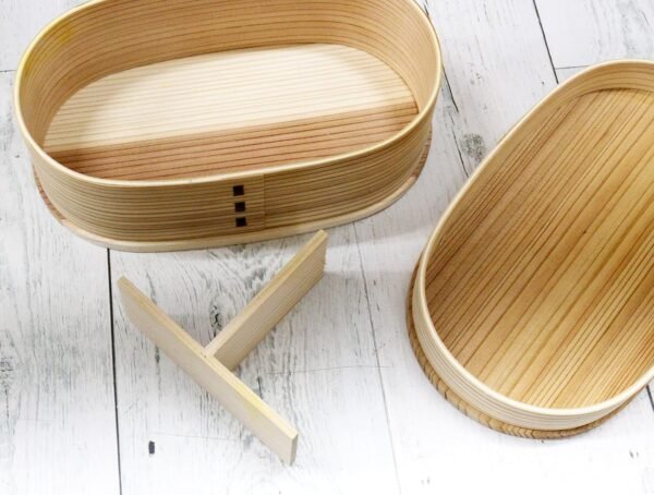 Castle Enterprise Natural Wood Absorbs Moisture and Eat Delicious, White Wood, Handmade, Bendowappa Bento Box, Natural - Image 6