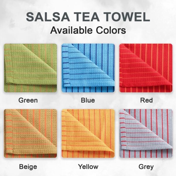 Cotton Tea Towels for Kitchen (Pack of 6) - 100% Cotton Tea Towel Set - Reusable & Washable Dish Cloths for Washing Dishes - Multipurpose Kitchen Towel Set - Image 6