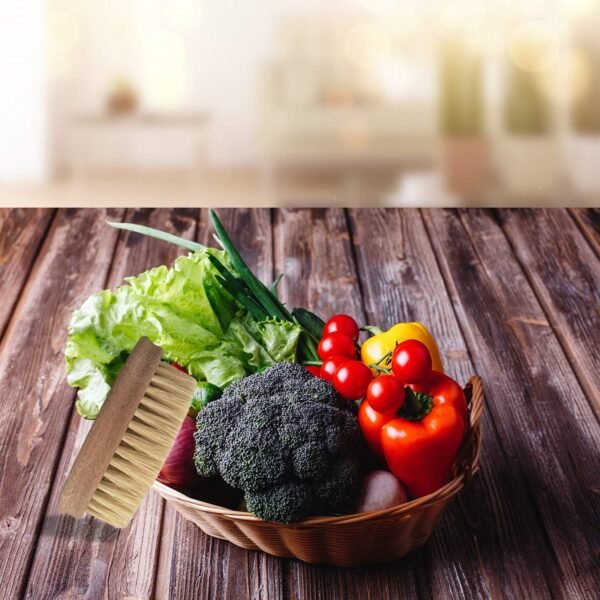 Vegetable Brush - Made from All Natural Bamboo and Palm Fibers - Scrub and Clean Carrots, Potatoes, Corn, Beets etc. (Single Pack) - Image 4
