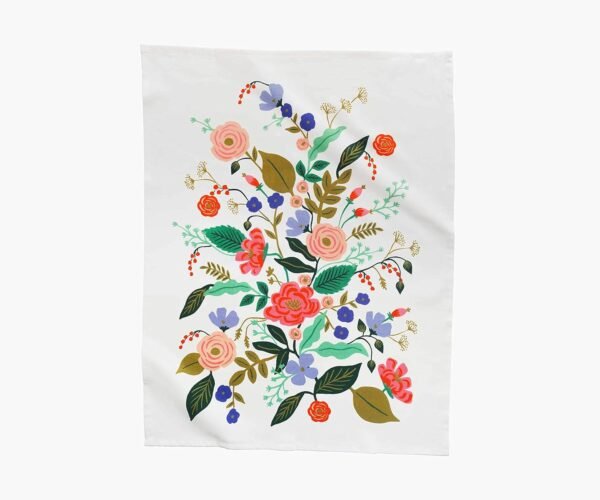 RIFLE PAPER CO. Floral Vines Tea Towel, 28" L x 21" W, Add Color to You Kitchen with Vibrant Screen Printed Floral Design Towels, Added Loop, Made from Cotton - Image 2