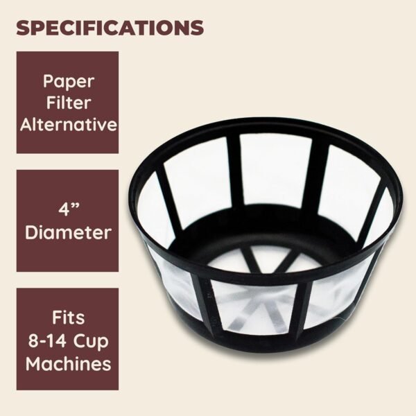 Fill 'n Brew Reusable Coffee Filter Basket for Most Coffe Makers, Such As Mr. Coffee Coffe Maker, Black & Decker Coffe Maker, Regal Coffee Maker & Procter Silex Coffee Maker - Image 6