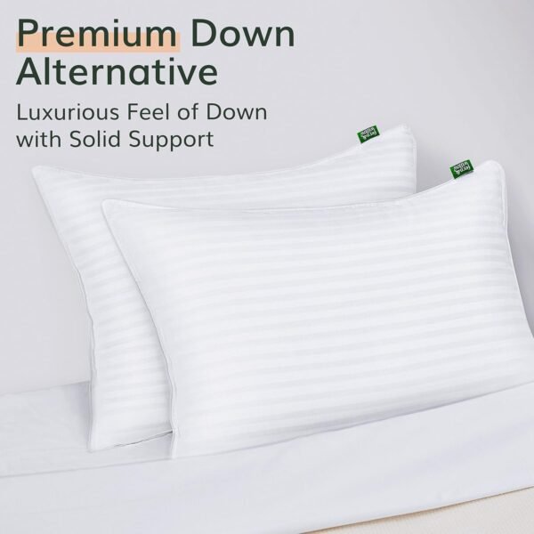 Premium Queen Size Bed Pillows - Set of 2, 20"x28", Cooling Hotel Quality, Down Alternative Fill, Medium Firm Support, Luxury Softness for Side, Back, and Stomach Sleepers - Image 8