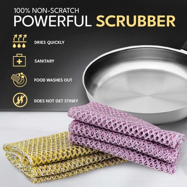The Crown Choice Heavy Duty Non-Scratch Dish Scrubbers for Cleaning Dishes & Pots (6Pcs) - Replace Kitchen Sponges for Dishwashing with Our Scouring Pads - Try Our Alternative Dish Washing Scrub - Image 3