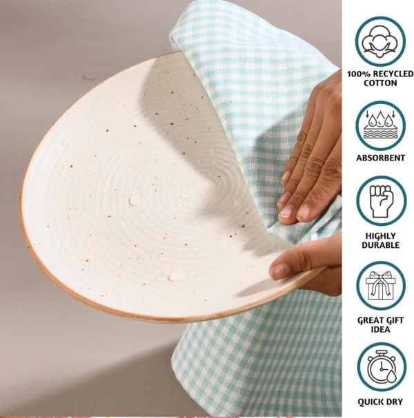 Folkulture Kitchen Towels with Hanging Loop, Set of 4, 100% Recycled Cotton Spring Dish Towels for Drying Dishes, 28"x20" Tea Towels or Decorative Kitchen Hand Towels for Farmhouse Décor (Fruity) - Image 3