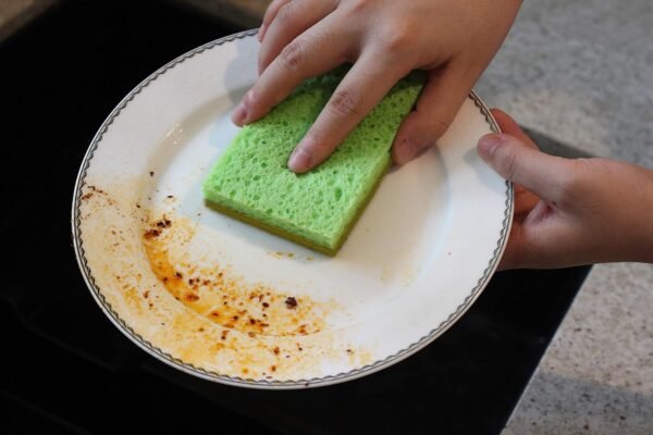 Natural Sponge by Scrubit - 24-Pack - Biodegradable Cellulose Natural Sponges for Dishes with a Tough Eco-Friendly Scouring Pad for Kitchen and Bathroom – Non-Stick Plant-Based Compostable Sponges - Image 3
