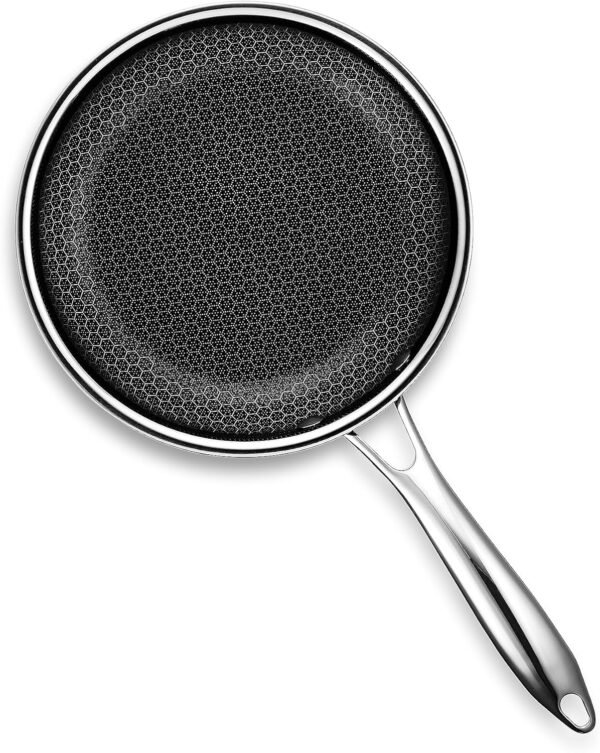 HexClad Hybrid Nonstick Frying Pan, 8-Inch, Stay-Cook Handle, Dishwasher and Oven Safe, Induction-Ready, Compatible with All Cooktops - Image 2