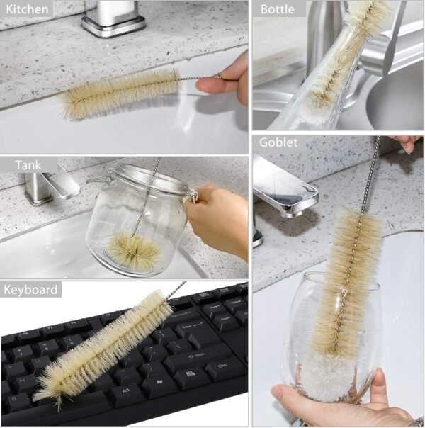 MASTERTOP 9 Pieces Bottle Brush Set - Long Water Bottle and Straw Brush Cleaner BPA Free Bottle Cleaner Brush for Straws Baby Bottle Pipes Coffee Grinder Teapot Narrow Neck Wide Mouth Water Bottles - Image 3