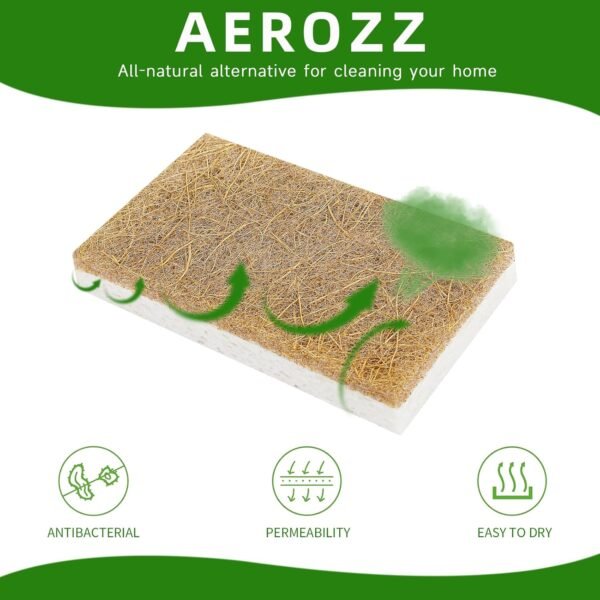 10 Pack Biodegradable Sponges - Sponges Kitchen Natural Sponges for Dishes Natural Sponge Dish Sponge - Eco Friendly Sponges Natural Kitchen Sponge - Image 3