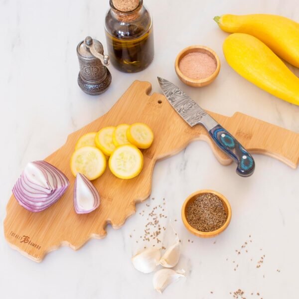 Totally Bamboo Destination Florida State Shaped Serving and Cutting Board, Includes Hang Tie for Wall Display - Image 4