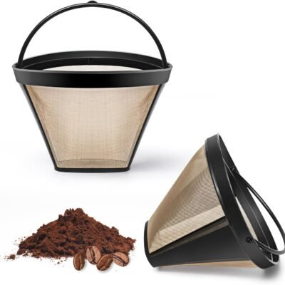Reusable #4 Cone Coffee Filter Basket for Cuisinart Coffee Makers Cuisinart Coffee Accessories - 2 Pack Permanent Replacement for Cuisinart Coffee Brewers