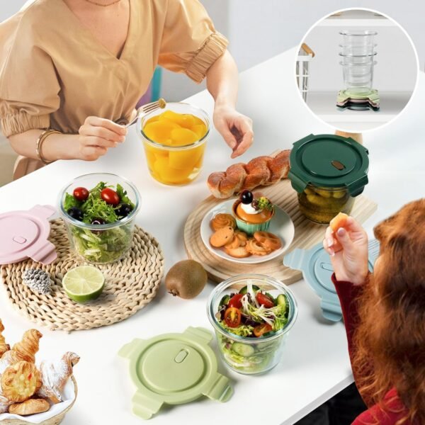 8 PCS Glass Meal Prep Containers with Lids, Airtight 3 Cup Glass Storage Containers Set, Heat-Resistant BPA-Free Glass Containers for Soup Leftover, Microwave, Dishwasher, and Freezer Safe (4 Packs) - Image 7
