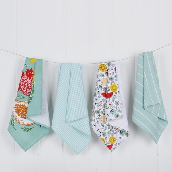 Folkulture Kitchen Towels with Hanging Loop, Set of 4, 100% Recycled Cotton Spring Dish Towels for Drying Dishes, 28"x20" Tea Towels or Decorative Kitchen Hand Towels for Farmhouse Décor (Fruity) - Image 8