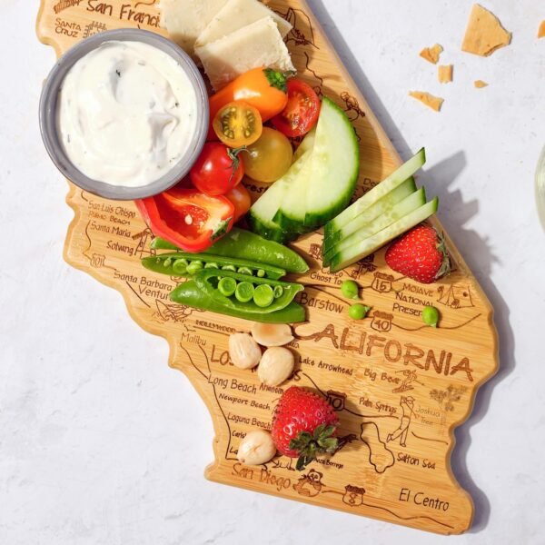 Totally Bamboo Destination California State Shaped Serving and Cutting Board, Includes Hang Tie for Wall Display - Image 3