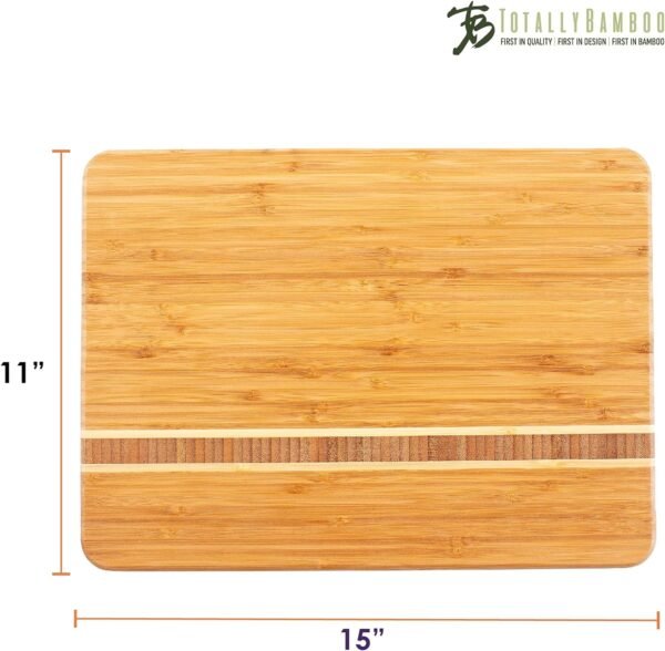 Totally Bamboo Martinique Bamboo Serving and Cutting Board, 15" x 11" - Image 5