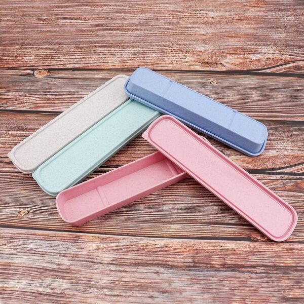 OriGlam 1pcs Portable Flatware Box Travel Tableware Storage Case Box, Utensil Case Flatware Storage Box for Cutlery Kit (Beige) - Image 8