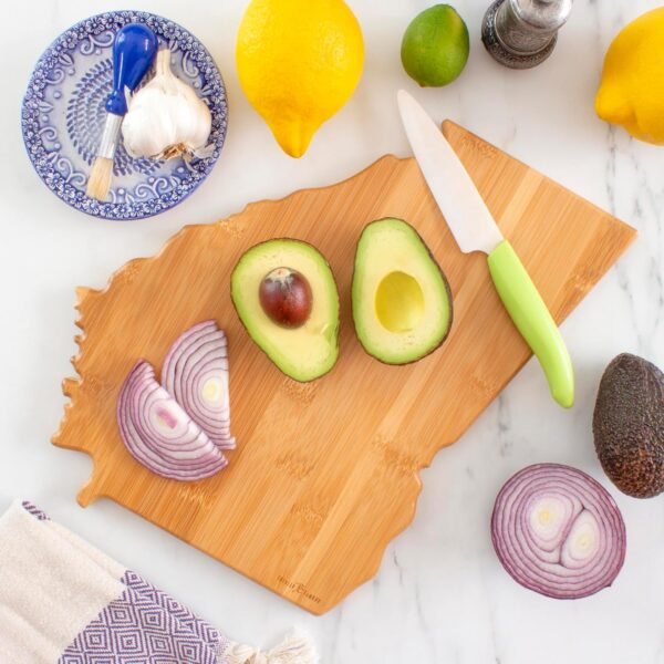 Totally Bamboo Destination Georgia State Shaped Serving and Cutting Board, Includes Hang Tie for Wall Display - Image 4