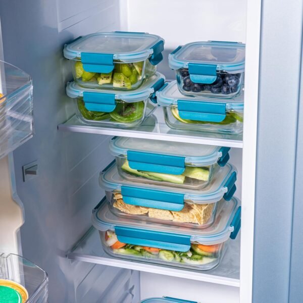 Glass Food Storage Containers with Airtight Lids-Glass Meal Prep Containers/Bento Box/Microwave Freezer Dishwasher Safe-Glass Lunch Box for Kitchen,Stackable,Large Capacity, BPA Free - Image 7
