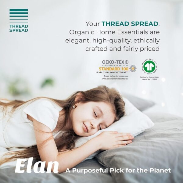 THREAD SPREAD 100% Organic Cotton Bed Sheet Set - Crisp and Cooling Percale Weave, Soft Breathable, Eco-Friendly, 4 Piece Bedding Set, Deep Pocket with All-Around Elastic, (California King, White) - Image 7