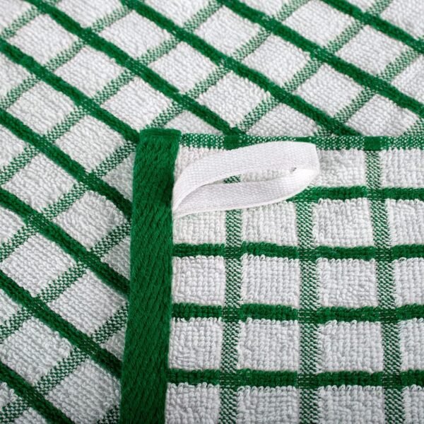 White Classic Premium Dish Towels for Kitchen, with Hanging Loop [8 Pack] Heavy Duty Absorbent 100% Cotton 410 GSM Terry Kitchen Towels, 16x26 (Multi) - Image 3