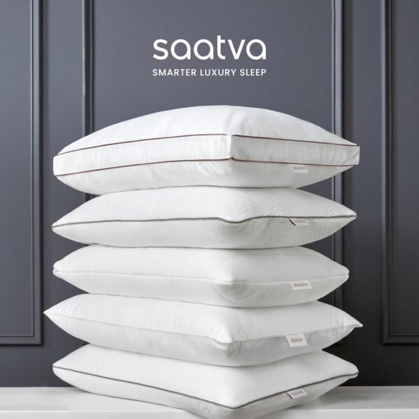 Saatva Latex Pillow - Standard Loft (4” - 5”) - Hypoallergenic Pillow with Shredded Latex Core - Breathable - Machine Washable Organic Cotton Cover - Queen (28"x16") 1 Pack - Image 7