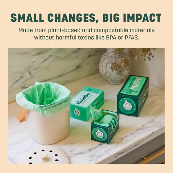 4-Gallon Trash Bags – Heavy-Duty and Compostable, Small Trash Bags, Kitchen Trash Bags for Kitchen Bin (2-pack, 100 bags) - Image 6