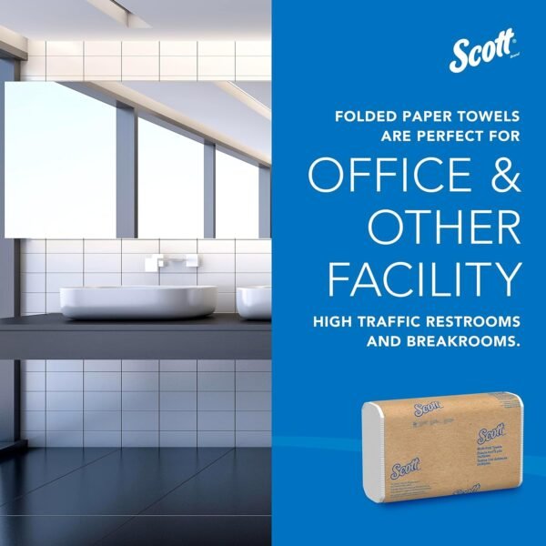 Scott® Professional Multifold Paper Towels, Bulk (01840), with Absorbency Pockets, 9.2" x 9.4" sheets, White, Compact Case for Easy Storage (250 Sheets/Pack, 16 Packs/Case, 4,000 Sheets/Case) - Image 7