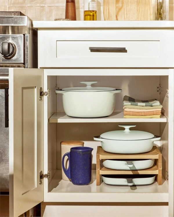 Caraway Enameled Cast Iron Braiser - 3.5 qt Braiser Pan - 3 Layer Enamel Coating - No Seasoning Required - Compatible With All Stovetops - Oven Safe - Free From Forever Chemicals - Cream - Image 6