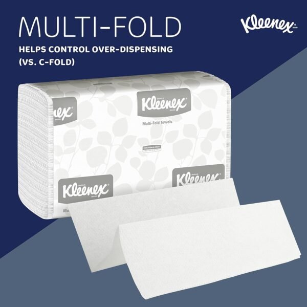 Kleenex® Multifold Paper Towels, Bulk (02046), 1-Ply, 9.2" x 9.4" sheets, White (150 Sheets/Pack, 8 Packs/Case, 1,200 Sheets/Case) - Image 11