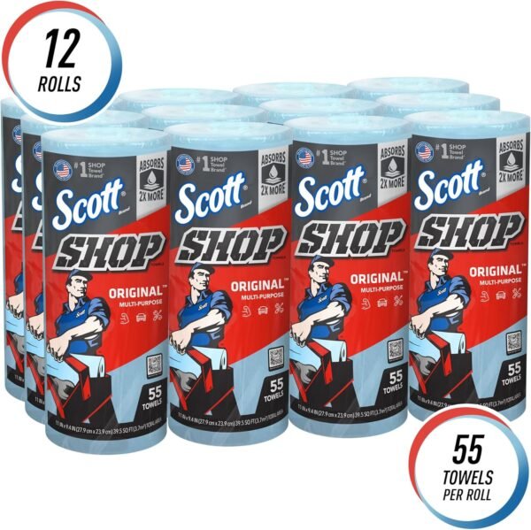 Scott Blue Shop Towels 75147, 55 Sheets/Roll, 12 Rolls/Carton - Image 5