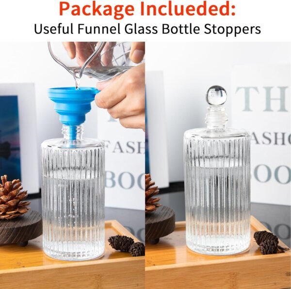 Glass Soap Dispenser with Rust Proof 304 Stainless Steel Pump,Refillable Hand and Dish Soap Pump Dispenser 15 oz with Stoppers and Funnel,Premium Bathroom Soap Dispenser for Kitchen,Lotion 2 Pack - Image 6