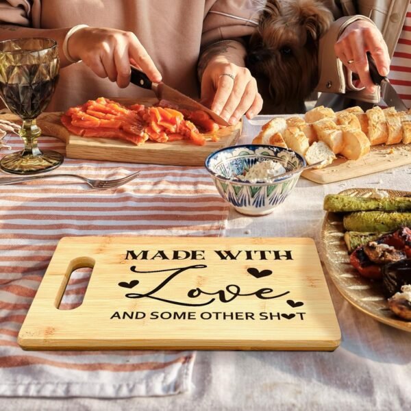 Made with Love Cutting Boards for Kitchen, House Warming Gifts New Home Women Couple, Bamboo Cutting Board, Fun Couples Gifts Decorative Cutting Boards for Kitchen,Fun Kitchen Gifts for Women - Image 6