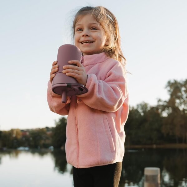 Leap 12oz 100% Leakproof Kids Tumbler with Handle and Silicone Soft Straw | Durable Drop Resistant Silicone Sleeve | Made of Insulated Stainless Steel | Cup Holder Friendly | 12oz (Prickly Pear) - Image 4