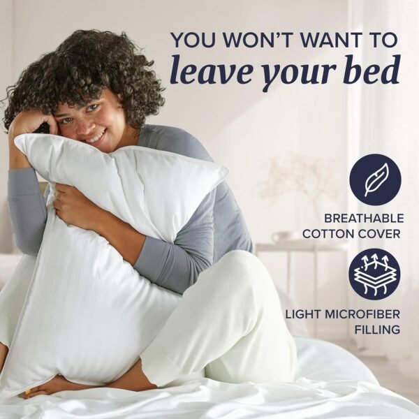 Beckham Hotel Collection Bed Pillows Standard / Queen Size Set of 2 - Down Alternative Bedding Gel Cooling Pillow for Back, Stomach or Side Sleepers - Image 6