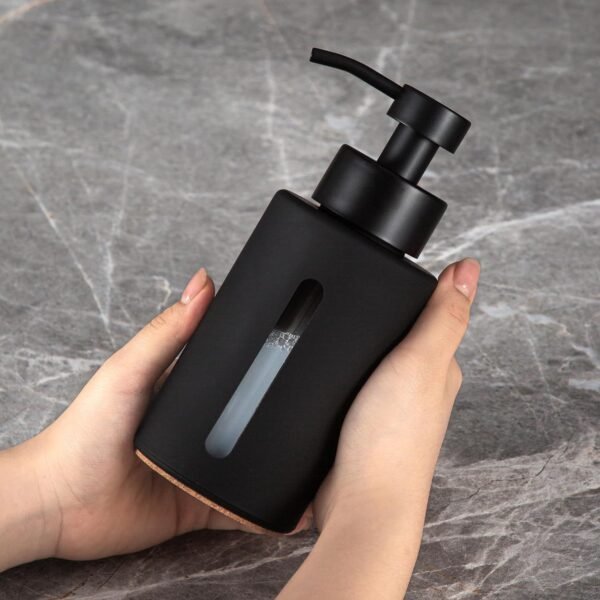 Enra Bathroom Soap Dispenser,12oz Glass Black Soap Dispenser Stainless Steel Liquid Pump,Refillable Hand Lotion Soap Dispenser for Bathroom Kitchen(Black) - Image 6