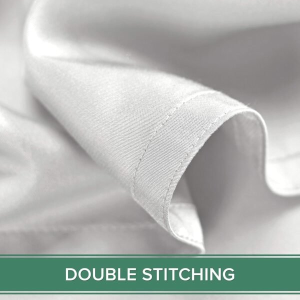 King Sheets by Pure Bamboo, Genuine 100% Organic Viscose Derived from Bamboo Bed Sheet Set, Luxuriously Soft & Cooling, Double Stitching, Lifetime Quality Promise (King, White) - Image 8