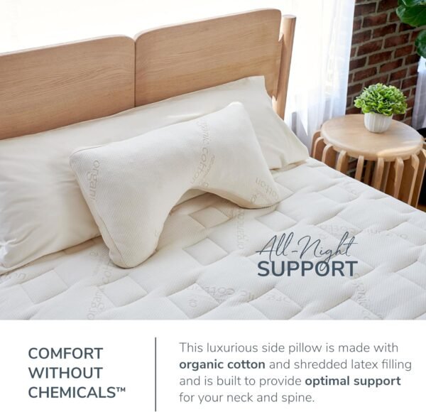 Naturepedic Organic Latex Side Sleeper Pillow - Standard/Queen Bed Pillow with Shoulder Cutout - Luxury Pillow for Back Support and Neck Pain Relief - Image 3