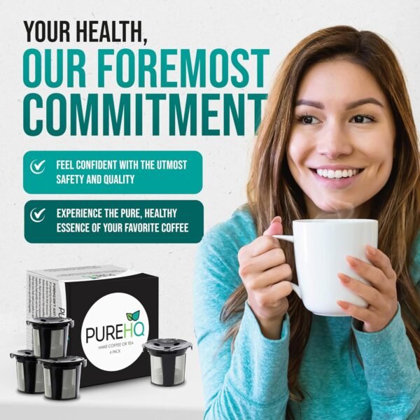 Reusable K Cups for Keurig Supreme, K Supreme Plus, K Slim, K-Brew Chill, K Duo Hot and Iced Gen 2 by PureHQ - Refillable Kcup for Keurig Coffee Maker - MultiStream Coffee Pods Filter - 4 Pack - Image 4
