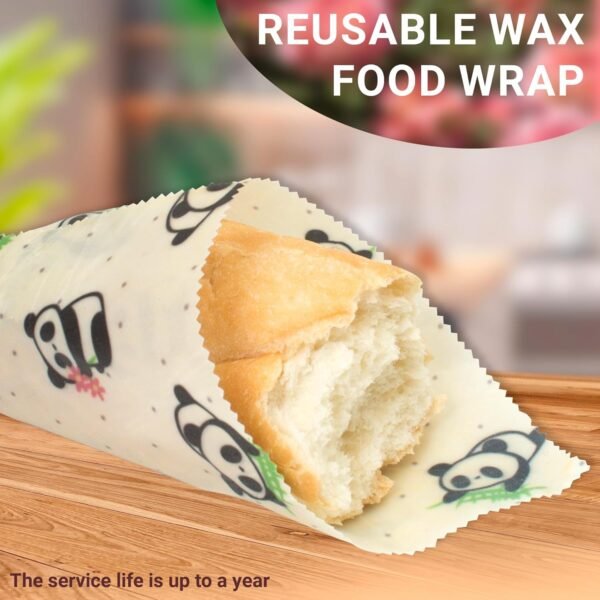 EZGOODZ Reusable Beeswax Food Wraps S, M, L. Pack of 3 Organic Reusable Beeswax Wrap with Animal Print. Washable Bee Wax Paper Food Wrap for Sandwiches, Bowls. Sturdy Beeswax Wraps for Food Reusable - Image 6