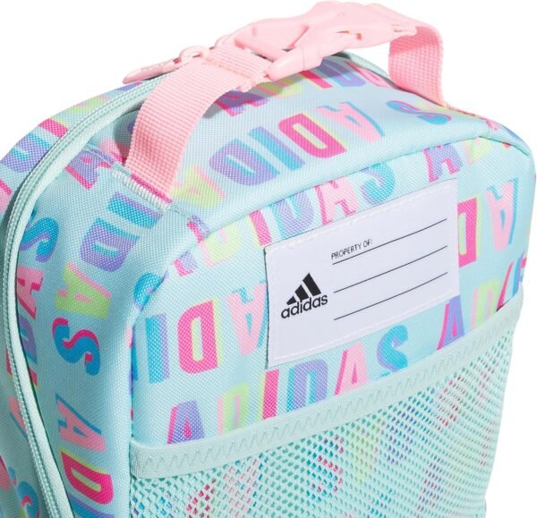 adidas Santiago Insulated Lunch Bag (6.5L) with Clip Lock Handle, Hall Pass Semi Flash Aqua/Pink Spark, One Size - Image 4