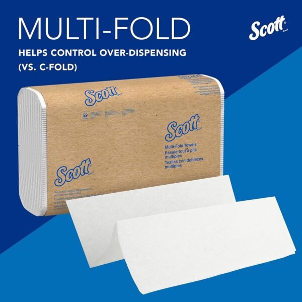 Scott® Multifold Narrow Width Paper Towels, Bulk (37490), with Absorbency Pockets, 8.0" x 9.4" sheets, White, Compact Case for Easy Storage (250 Sheets/Pack, 16 Packs/Case, 4,000 Sheets/Case) - Image 11