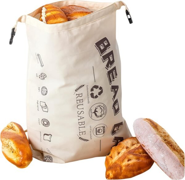 Homemade Sourdough Bread Bags: Reusable, Eco-Friendly Beeswax Bread Storage Containers for Fresh Loaves 2-Pack